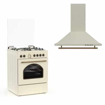 Σετ Rustic Beige- κουζίνα μικτή, απορροφητήρας, Thermogatz